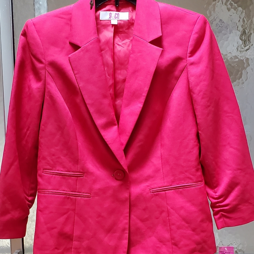 NWT 9&Co. Pinkish Red Blazer; Lined; Long Sleeves; SZ 8; $50